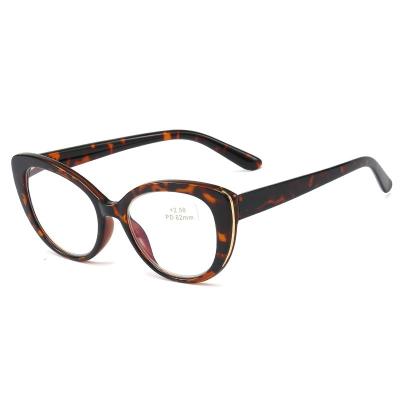 China LOGO Classics Tortoise Comfortable Plastic Thin Optical Frame Women Cat Eye High End Reading Custom Glasses for sale