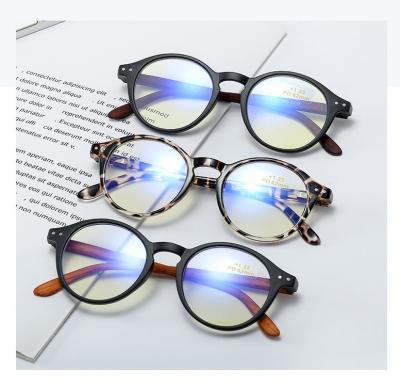 China Men Thin Round River Frame Optical Blue Light Anti Blocking Filter Computer Reading Glasses for sale