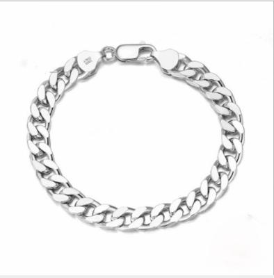 China Fashion Trend CLASSIC Hip Hop Cuban Customized Sterling 925 Silver Jewelry Men Women Couple Bracelet for sale