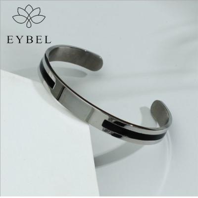 China Fashion Simple C-Shape Open Selfhood Stainless Steel Men's Couple Bracelets & Bangles for sale