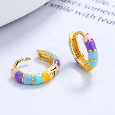 China Cute Rainbow Ribbon Smart Smart Jewelry For Women Quran Fashion Trend Style Ribbon Circle Earrings 2021 for sale