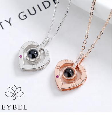 China Factory Wholesale 2021 Romantic Love Projected Zircon Necklace Jewelry For Women 925 Sterling Silver Chain Necklaces for sale