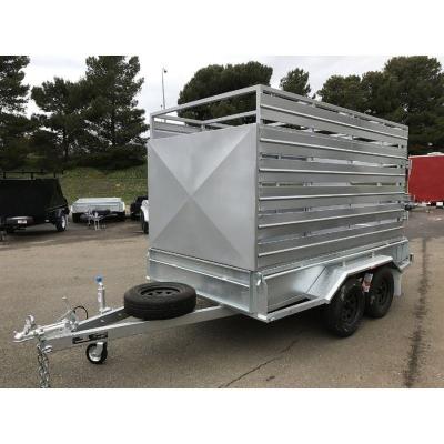 China 8 X 5 Galvanised Box Cattle Crate Trailer , Tandem Trailer With Stock Crate for sale