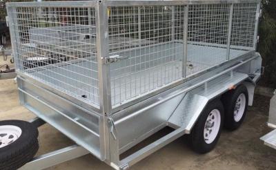 China 10 X 6 Steel Stock Crate Trailer / Tandem Cage Trailer For Animal Transport for sale