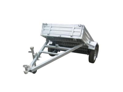 China Rolled Body Galvanised Hydraulic Lift Trailer , Tandem Box 10 X 5 Tipper Trailer for sale