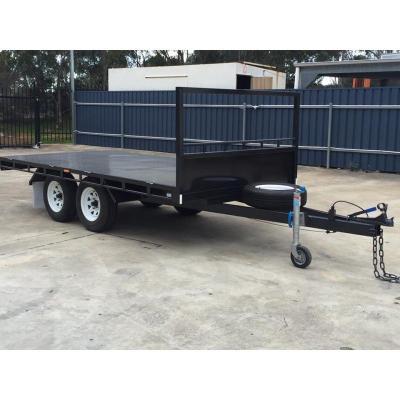 China 4500 KG Loading 12x6 Tandem Flat Top Trailer With Hydraulic Override Braking System for sale