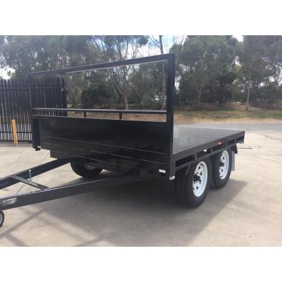 China Heavy Duty 14 x 7 Tray Top Trailer , Flat Utility Trailer With Full Length Side Tie Rails for sale