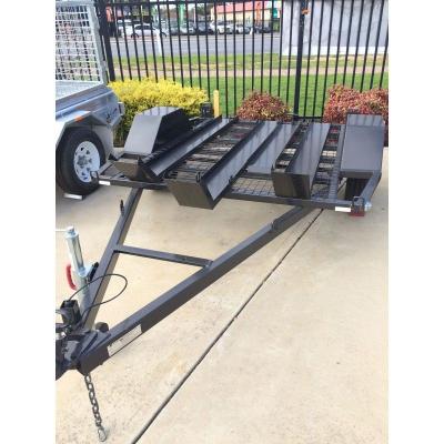 China Two Track 7x4 Tandem Axle Heavy Duty Utility Trailer For Motorcycle Transport for sale