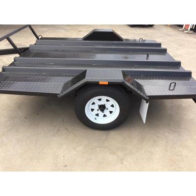 China Single Axle 8x6 Motorcycle Transport Trailer Two Place For Conveying Two Wheeler Bike for sale