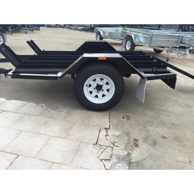 China Solid Axle Motorcycle Transport Trailer , 8x6 Tandem Axle Flatbed Trailer for sale