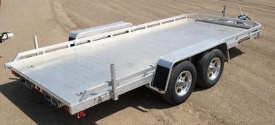 China 7x4 Aluminum Tandem Trailer With Multi Ribbed Side Panels , Aluminum Open Trailer for sale