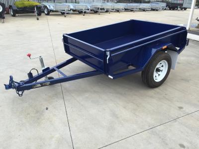 China 6x4 Tandem Box Trailer Single Axle Utility Trailer 750KG With Mudguards Checker Plate for sale