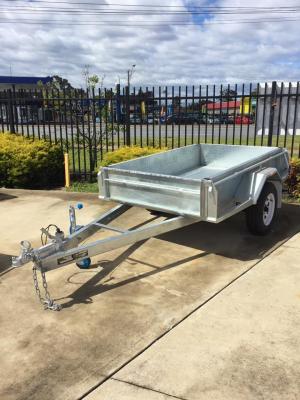 China 6x4 Hot Dipped Galvansied Single Axle Trailer with Mechanical Disc Brake 1400KG for sale