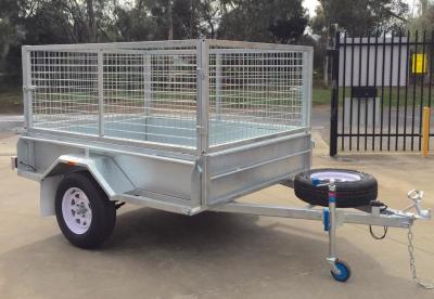 China Heavy Duty Hot Dipped Galvanized Caged Trailer Single Axle for sale