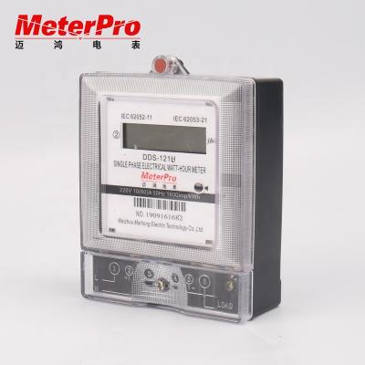 China Light Weight Transparent Electric Meter Home Single Phase Watt Hour Energy KWH Meter for sale