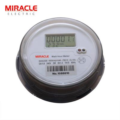 China Small Volume Sleeve Mounted LCD To Show Digital Single Phase Round KWH Electronic Watt Hour Energy Meter for sale