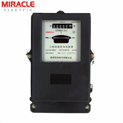 China DT862 High Overload Long Life Three Phase KWH Electromechanical Meter for sale