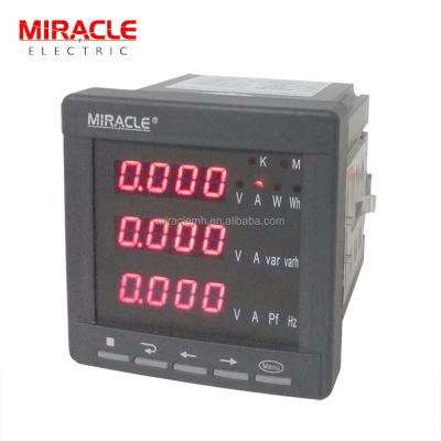 China Smart Digital Electronic Multifunction Measurement W/V/A AC LCD Display Panel Mounting Power Meter for sale