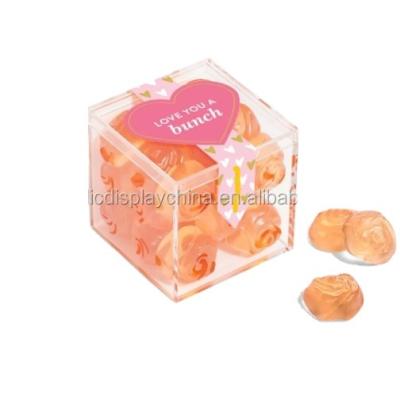 China Eco-Friendly Mini Cookie Candy Box Acrylic Pearl Sugar Decorative Clear Small Acrylic Storage Box for sale