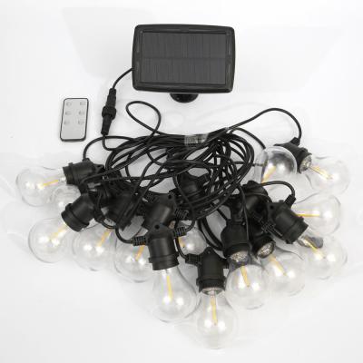 China Eco-friendly Garden A60 48ft Remote Control Waterproof Outdoor Christmas E26 Solar Led Fairy String Lights for sale