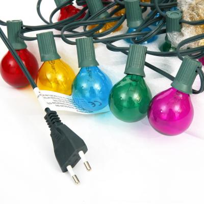 China Euro G40 25ft Outdoor Holiday Party Gauge Tungsten Wire Festival Incandescent Light Bulb Strings for sale