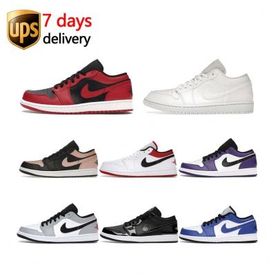 China Wholesale Air Jordan 1 mens shoes black cat main chain EVA zapatillas tenis low retro for sale