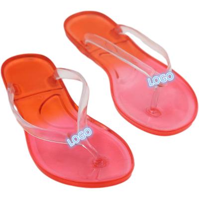 China Damping Transparent Women Crystal Straw Glitter Dupe Pvc Flip Flops for sale