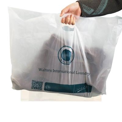 China Wholesale Carry Retail PLA Cornstarch BIODEGRADABLE Black Punch Hole Poly Plastic Packaging Bags Custom Shopping Bag for sale