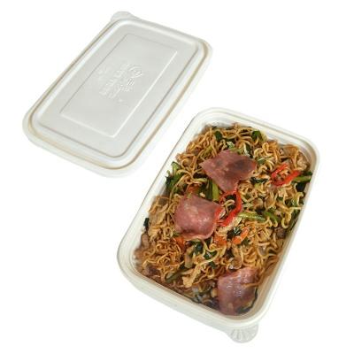 China Hot Selling Disposable Bento Food Container Meal Box White Plastic Environmental Protection Pla pbat Meal Prep Disposable Happy Packaging for sale