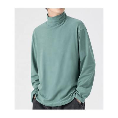 China Japanese Soft Anti-wrinkle Fashion Turtle Neck Long Sleeve Men's Custom Pattern Bottoming Shirt T-shirt for sale