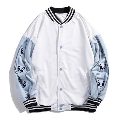 China QUICK DRY Custom Design Light Blue Embroidered Pure Wool Sleeves Zipper Patch Baseball Casual Jacket High Quality Wholesale for sale