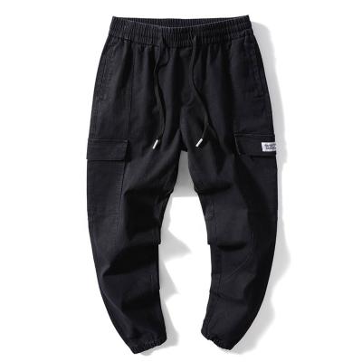 China Breathable Black Drawstring Big Pocket Workwear Double Pocket Custom Men's Comfort Spring Casual Pants for sale