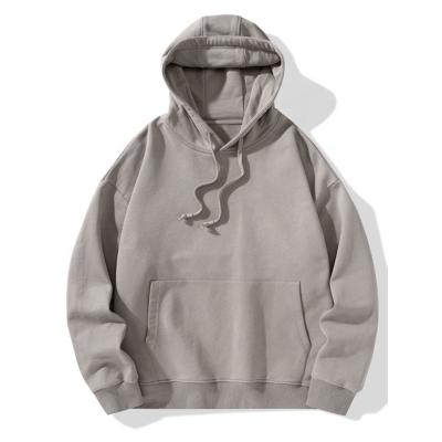 China Customized Breathable Men's Long Sleeve Casual Heavy Solid Color Hooded With Rope Sweater for sale