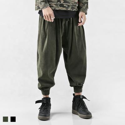 China Custom Loose Hanging Anti-Static Mens Clothing Crepe Wrinkle Suede Street Casual Pants for sale