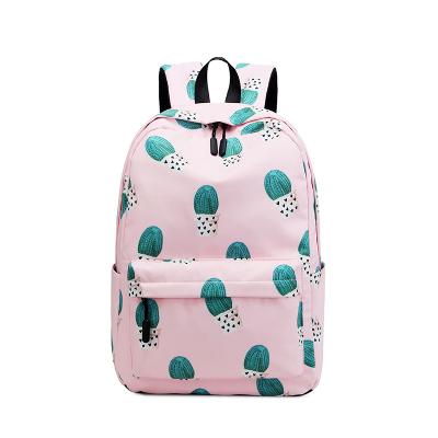 China China Cartoon Cactus Polyester Shoulder Bag Waterproof Fashion Bookbag Kids Girls Boys Children School Bag Backpack for sale