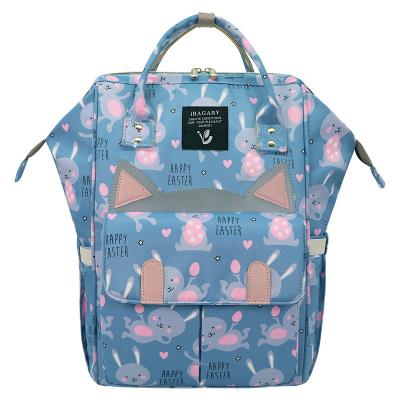 China Multifunctional Baby Diaper Bag Cartoon Cat Ear Design Mommy Nappy Maternity Backpack Customized Backpack For Mother for sale