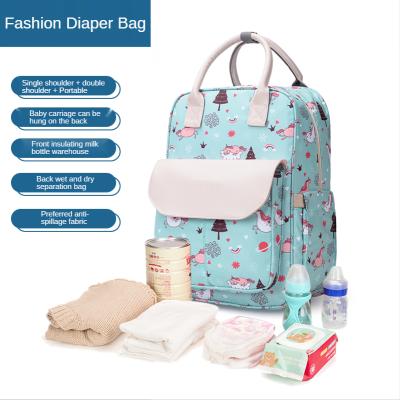 China Water Resistant Fashion Cartoon Cat Mommy Lovely And Cute Baby Bag Mummy Women Mother Bagpack Diaper Bag for sale