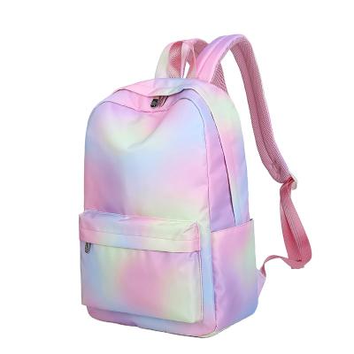 China Waterproof China Supply Cute College School Bag Teenager Girls Gradient Colors Laptop Backpack for sale