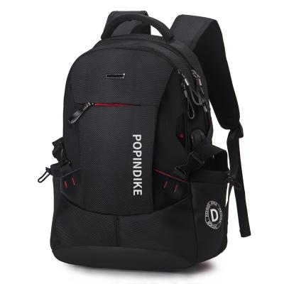 China With USB China Factory Black USB China Factory Travel Men's Waterproof Sport Backpack Camping USB Laptop Bagpack With Red Line for sale