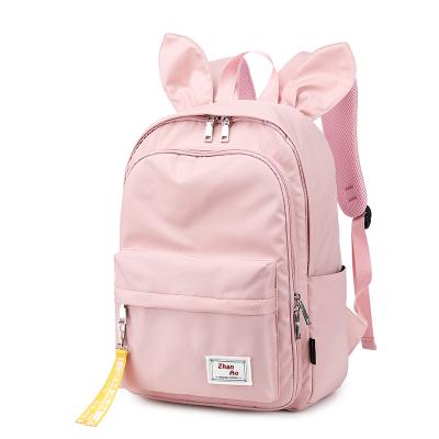 China Durable Plaid Fashion Japan Lovely Bunny Ear Back Bag Backpacks 2021 NEW Design Waterproof University Bagpack Daypack For Teenage Girls for sale