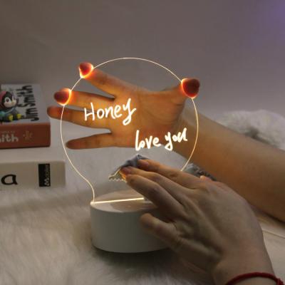 China Kawaii Base Acrylic Table Lamp Lovely Girls Bedroom White Sleep LED Light Messages Can Be Wiped, Room Table Decoration for sale