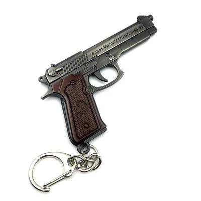 China Advertising Model Metal Pendant Gun Revolver Mini Backpack Accessories Chain Key Car for sale