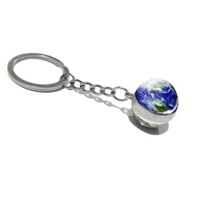 China 3D New Art Cosmic Solar Crystal Ball 2023 Planet System 3D Ball Custom Car Shape Chain Key Gift Wholesale for sale