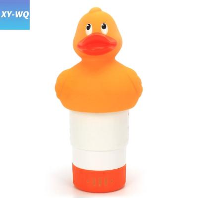 China PVC/ABS/PP XY-WQ Amazone Duck Style Floating Pool Chlorine Dispenser Basket fits up to 3 inches of labels for swimming pool and hot tub for sale