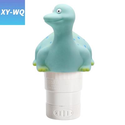 China Hot Blue PVC/ABS/PP XY-WQ Amazon Dinosaur Shaped Swimming Pool Floating Chlorine Dispenser for sale