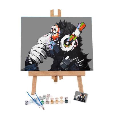 China Payment Modern Monkey Support Paypal Design Canvas Animal Wall Art Customize DIY Acrylic Oil Painting By Numbers For Adults for sale