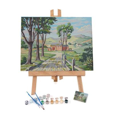 China Modern Hot New Handmade For Kids And Adults Easy To Do Landscape Picture Painting By Number Canvas With Wooden Frame for sale