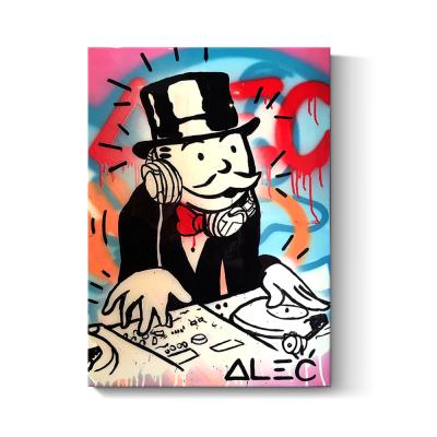 China Modern Custom Framed Alec Monopoly Wall Pop Art Poster Print On Canvas for sale