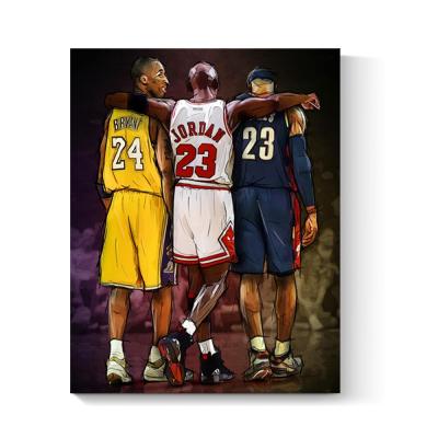 China 1 Pcs Modern Home Decor Poster Painting Kobe Bryant Michael Jordan LeBron James Basketball Picture Canvas Prints Wall Art HD for sale