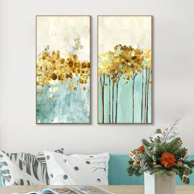 China Abstract View Golden Tree Canvas Prints Wall Art Painting For Living Room for sale